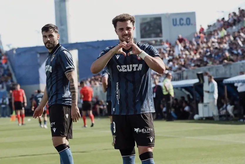 Marcos Fern&aacute;ndez, autor del 2-2 frente al Zaragoza. Foto: Zaki / AD Ceuta FC.