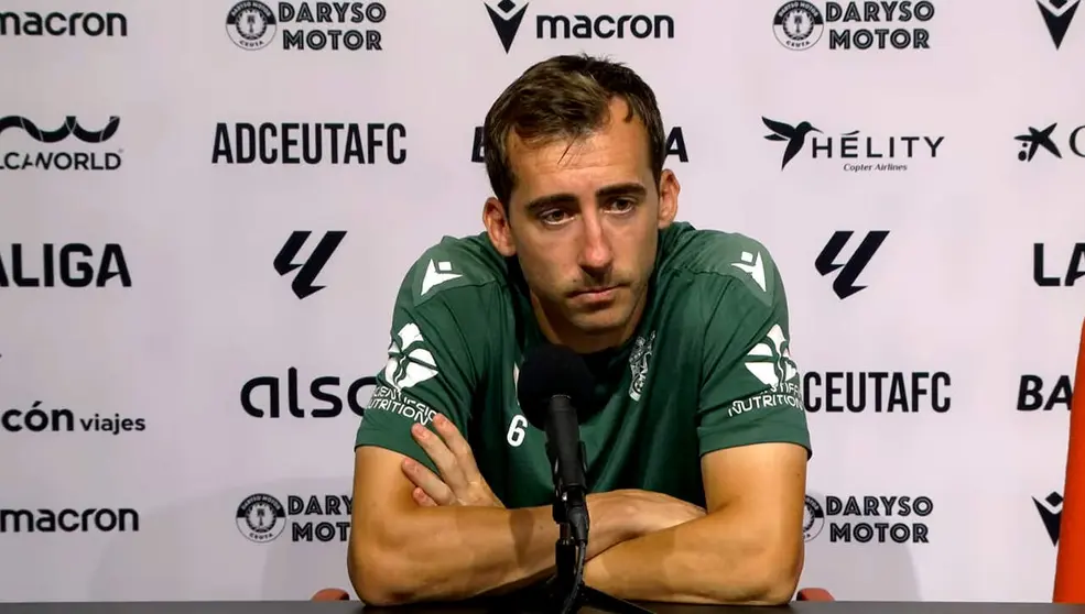 Rub&eacute;n D&iacute;ez, en la sala de prensa del Murube 