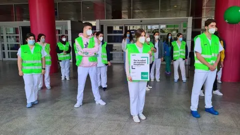 Miembros de SATSE durante una manigestaci&oacute;n