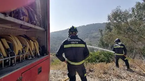 Bomberos durante la extinci&oacute;n de un incendio / Archivo