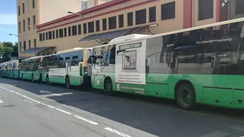 Autobuses en sus paradas del Mercado Central / Archivo