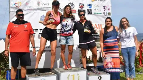Podio femenino del primer trail 'la Fortaleza'