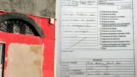 Imagen del local y del escrito oficial