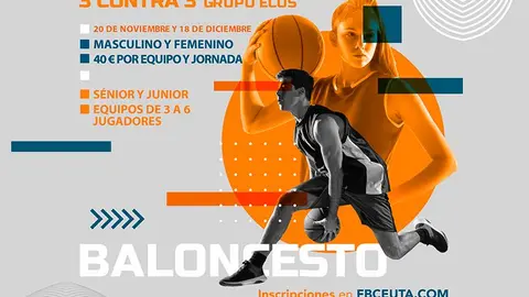 Cartel Circuito 3x3 Ecos / Federaci&oacute;n de Baloncesto de Ceuta