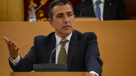 Carlos Rontom&eacute;, portavoz del PP, durante su intervenci&oacute;n en la sesi&oacute;n plenaria / Javier Sakona