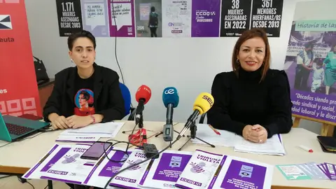 Alicia Vivo y Yolanda D&iacute;az durante su intervenci&oacute;n de este jueves