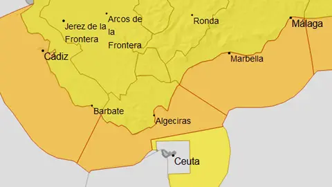 Alerta naranja en el Estrecho / AEMET