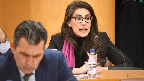 La consejera de Servicios Sociales, Dunia Mohamed, durante el pleno./archivo 