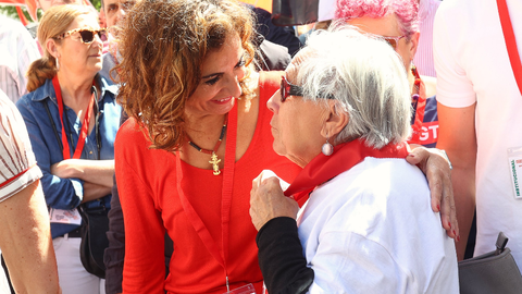 Mar&iacute;a Jes&uacute;s Montero, este lunes en Madrid en la manifestaci&oacute;n del 1 de mayo / PSOE