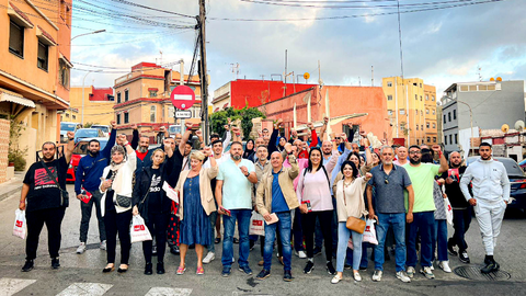 Los integrantes del PSOE en la zona del Pr&iacute;ncipe este martes / PSOE