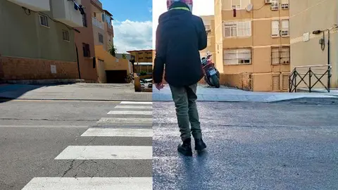 Paso de peatones en Avenida de Lisboa, antes y despu&eacute;s / Mohamed Ettouileb