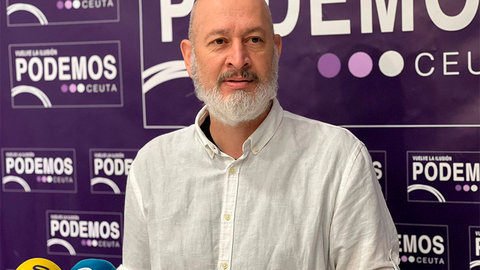 Ramón Rodríguez, portavoz de Podemos en su sede / Daniel Hernández