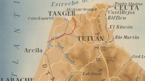 Mapa del antiguo Protectorado/ Cedida