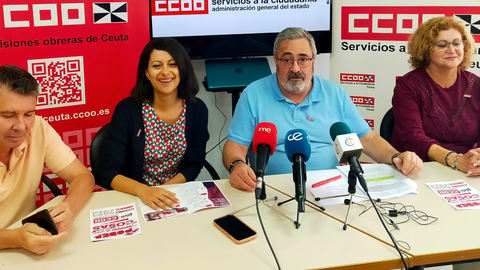 Emilio Postigo, secretario general de CCOO, durante una rueda de prensa / Juanjo Coronado