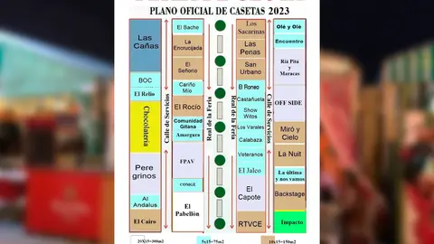 Plano de las casetas del recinto ferial