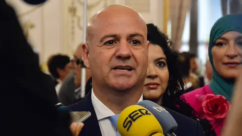 Juan Guti&eacute;rrez, secretario general del PSOE, durante un encuentro con los medios / Archivo