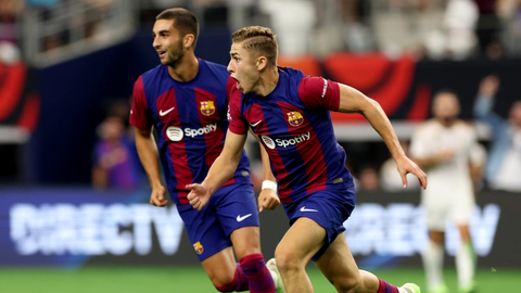 Ferm&iacute;n L&oacute;pez tras anotar un tanto ante el Real Madrid. Foto: FC Barcelona