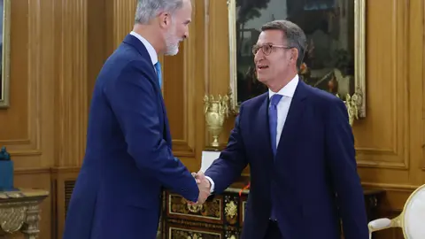 El Rey, con Feij&oacute;o en su despacho de esta tarde/ Casa Real