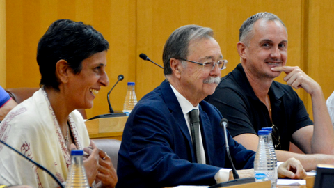 El presidente de la Ciudad y la consejera de Hacienda durante el encuentro de este mi&eacute;rcoles / Alejandro Castillo
