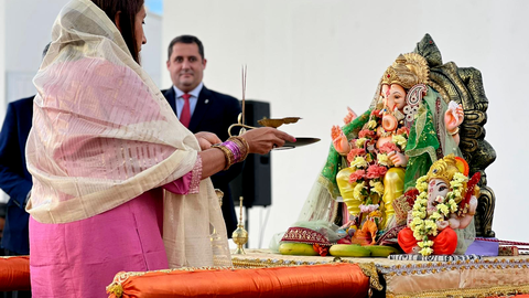 Celebraci&oacute;n del Se&ntilde;or Ganesh. Foto: Daniel Hern&aacute;ndez