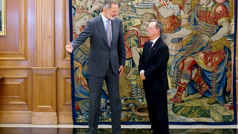 Su Majestad el rey recibe al presidente Vivas. /&copy; Casa de S.M. el Rey