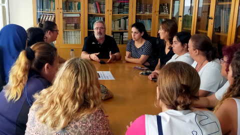 Los representantes de CCOO en su reuni&oacute;n con las trabajadoras de CLECE / CCOO