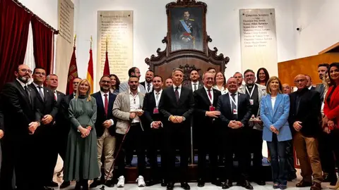 Los cofrades ceut&iacute;es, junto al alcalde de Lorca/ Cedida