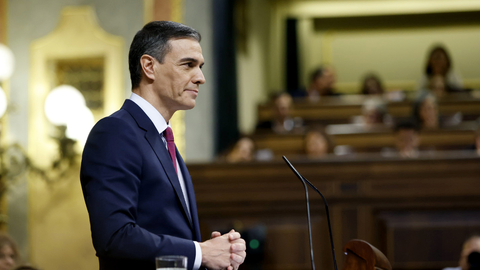 Pedro S&aacute;nchez durante su intervenci&oacute;n en el debate de investidura / Congreso.es