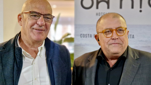 Jos&eacute; Montero y Rogelio Delgado durante el encuentro desarrollado esta ma&ntilde;ana en Oh Nice Ulises / Laura Ortiz