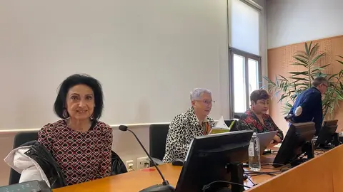  Por la izquierda, Mar&iacute;a Jes&uacute;s Fuentes, Mar&iacute;a S&aacute;nchez Miaja y Mar&iacute;a Jos&eacute; Aznar, en el Campus Universitario. 