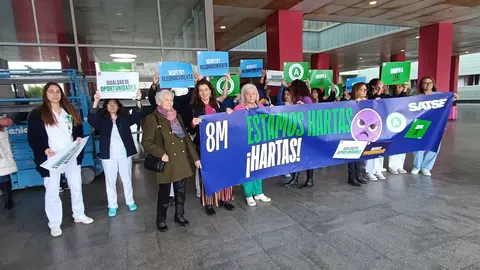  Satse se ha concentrado a las puertas del hospital para reivindicar el grupo &uacute;nico profesional 
