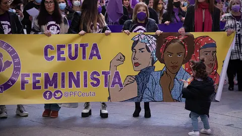  Cabecera de la manifestaci&oacute;n feminista del 8M en 2022./archivo 