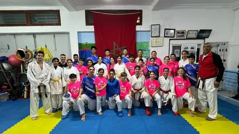 Los karatekas ceut&iacute;es y marroqu&iacute;es/ Cedida