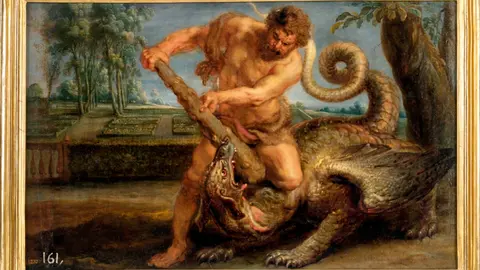 Lienzo de Rubens &lsquo;H&eacute;rcules matando al drag&oacute;n del jard&iacute;n de las Hesp&eacute;rides&rsquo;