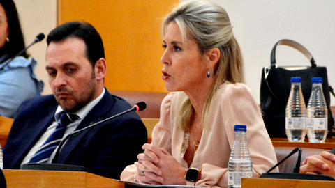 Teresa L&oacute;pez, diputada de Vox, durante una de sus intervenciones plenarias / Archivo