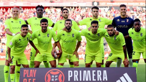 La AD Ceuta FC en su partido frente al N&aacute;stic de Tarragona 
