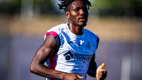 Uche, en su primer entrenamiento con el Getafe