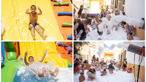 _La fiesta de la espuma de la barriada de Parques de Ceuta, en im&aacute;genes 