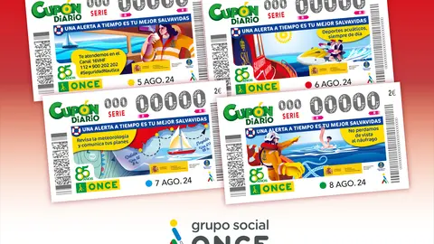 Cartel con los cuatro cupones sobre seguridad n&aacute;utica / Cedida