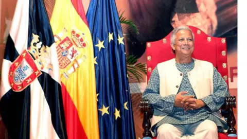 El nuevo primer ministro de Bangla Desh, Muhamad Yunus, en Ceuta