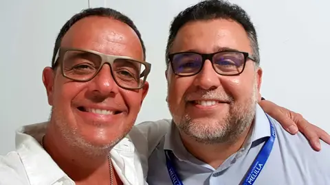 &Aacute;ngel Llacer de visita en la Caseta de la Casa de Ceuta en Melilla