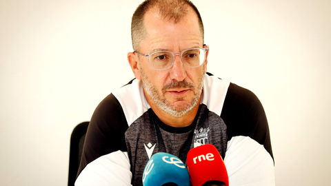 Jos&eacute; Juan Romero en la previa del encuentro ante el Marbella 