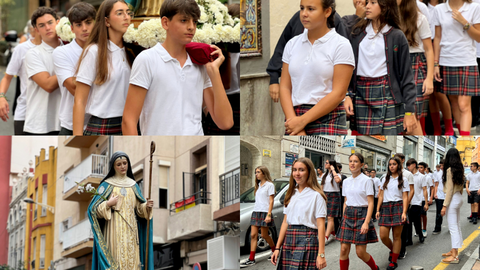 Las mejores im&aacute;genes del traslado de la imagen desde Los Remedios al centro escolar
