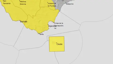 Ceuta, de nuevo, en alerta amarilla