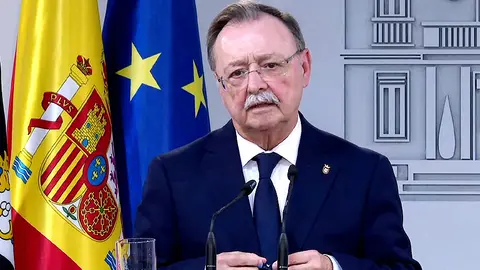 El presidente de la Ciudad, Juan Vivas, durante una de sus comparecencias en La Moncloa / Archivo