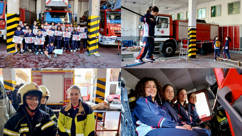 Los alumnos del San Agust&iacute;n disfrutan de su visita al Parque de Bomberos