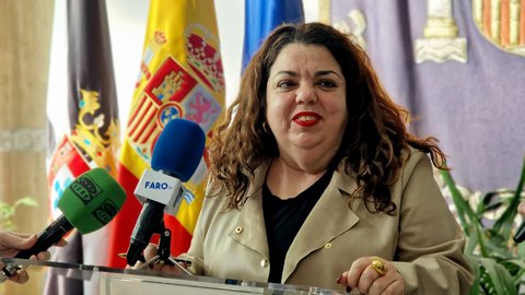 Cristina P&eacute;rez, delegada del Gobierno, durante su comparecencia de este jueves /Laura Ortiz