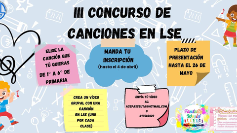 Cartel III Edici&oacute;n Concurso de Canciones en Lengua de Signos Espa&ntilde;ola / Cedido