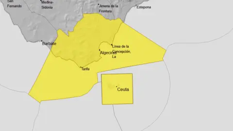 Ceuta en alerta amarilla por lluvia durante este mi&eacute;rcoles y este jueves