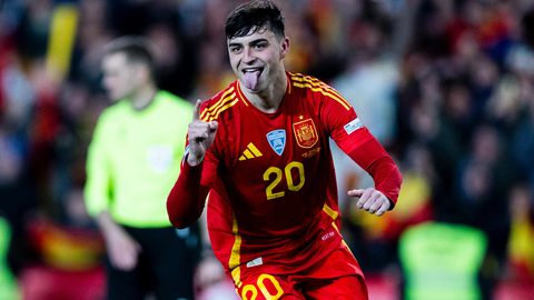 Pedri celebra el penalti que le dio el pase a Espa&ntilde;a ante Pa&iacute;ses Bajos. Foto: Se F&uacute;tbol